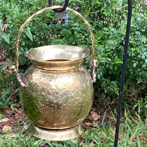 ‼️SOLD‼️ Antique Hammered Brass Cauldron